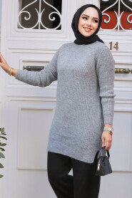 Modest Grey Knitwear Top 20085GR - 2