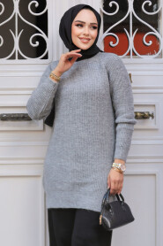 Modest Grey Knitwear Top 20085GR - 3