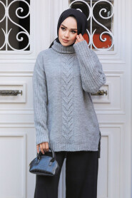 Modest Grey Knitwear Top 20441GR - 3