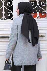 Modest Grey Knitwear Top 20441GR - 5