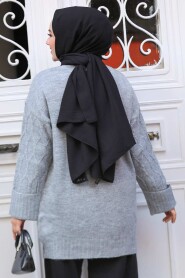 Modest Grey Knitwear Tunic 10241GR - 4