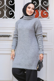 Modest Grey Knitwear Tunic 20223GR - 2