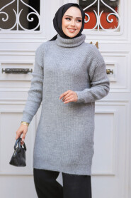 Modest Grey Knitwear Tunic 20223GR - 1