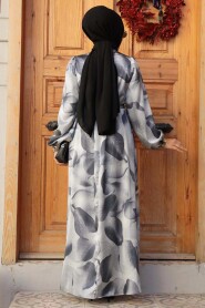 Modest Grey Long Sleeve Dress 23424GR - 3