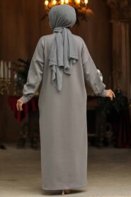 Modest Grey Long Sleeve Dress 23641GR - 3