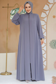 Modest Grey Plus Size Abaya 45282GR 