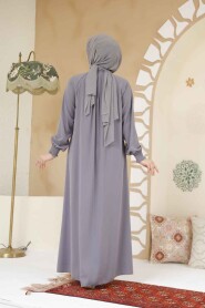 Modest Grey Plus Size Abaya 45293GR - 4