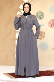 Modest Grey Plus Size Abaya 45302GR - 3