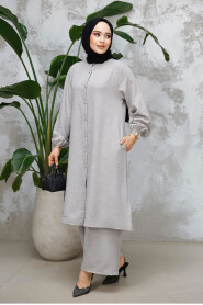 Modest Grey Plus Size Dual Suit 25492GR 