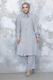 Modest Grey Plus Size Dual Suit 51991GR 