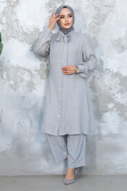 Modest Grey Plus Size Dual Suit 51991GR - 2