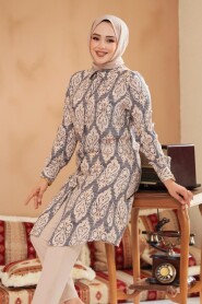 Modest Grey Plus Size Tunic 11736GR - 2