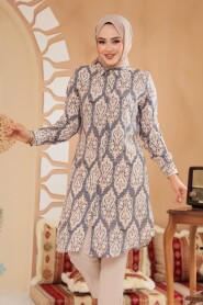 Modest Grey Plus Size Tunic 11736GR - 1