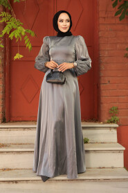 Modest Grey Prom Dress 23301GR - 3