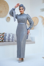 Modest Grey Prom Dress 4667GR - 3