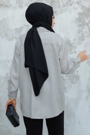 Modest Grey Shirt Tunic 4526GR - 3