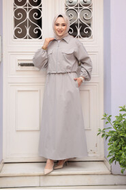 Modest Grey Skirted Dual Suit 4458GR 