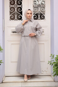 Modest Grey Skirted Dual Suit 4458GR - 3