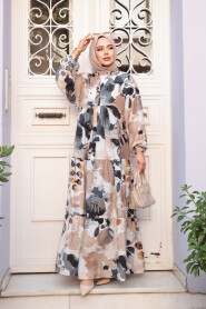 Modest Grey Summer Dress 19039GR - 2