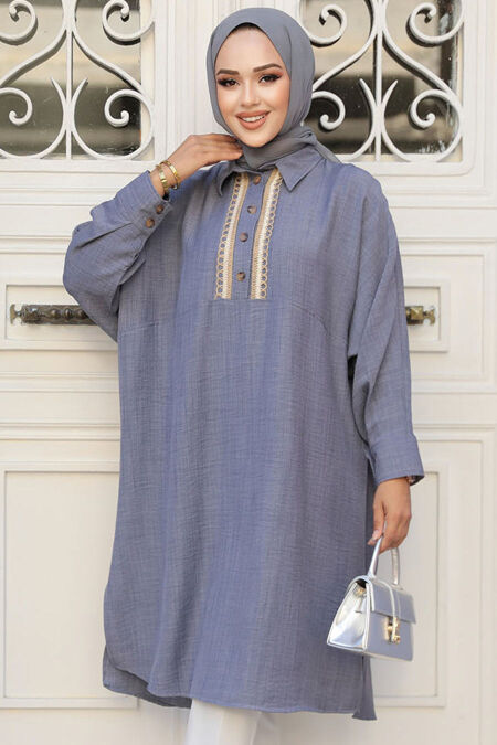 Modest Grey Top 663GR - NEVA STYLE