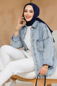 Modest İce Blue Denim Jacket 16699BM - 3