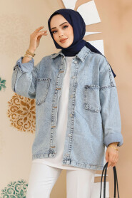 Modest İce Blue Denim Jacket 16699BM - 2