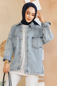 Modest İce Blue Denim Jacket 16699BM - 4