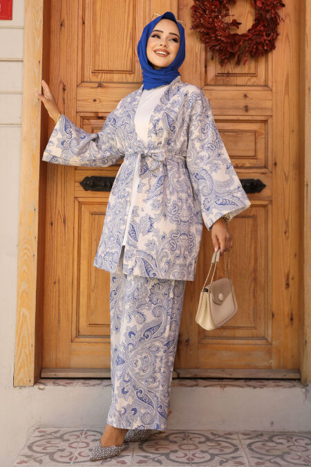Modest İndigo Blue Dual Suit 12122IM - NEVA STYLE
