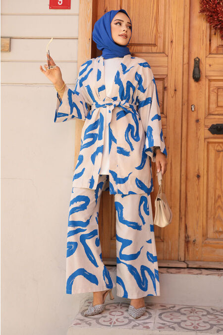 Modest İndigo Blue Dual Suit 12123IM - NEVA STYLE