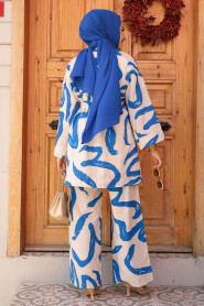 Modest İndigo Blue Dual Suit 12123IM - 3