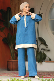 Modest İndigo Blue Dual Suit 19013IM - 3