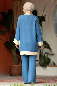Modest İndigo Blue Dual Suit 19013IM - 4