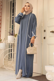 Modest İndigo Blue Knitwear Dual Suit 50113IM - 2