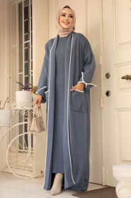 Modest İndigo Blue Knitwear Dual Suit 50113IM - 3