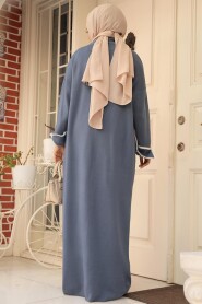 Modest İndigo Blue Knitwear Dual Suit 50113IM - 4