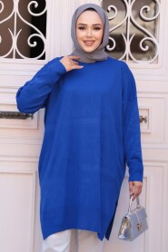 Modest İndigo Blue Knitwear Jumper Top 17203IM - 2