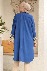 Modest İndigo Blue Long Sleeve Tunic 651IM - 4