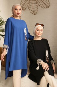 Modest İndigo Blue Long Sleeve Tunic 651IM - 5