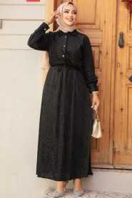 Modest İndigo Blue Maxi Dress 92690S - 2