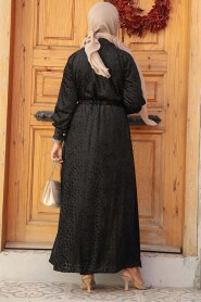 Modest İndigo Blue Maxi Dress 92690S - 3