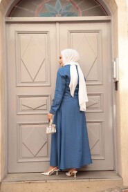 Modest İndigo Blue Skirted Dual Suit 44751IM - 4