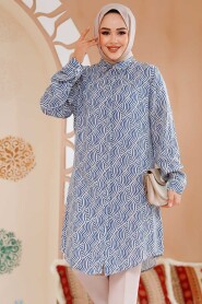 Modest İndigo Blue Top 11719IM - 1