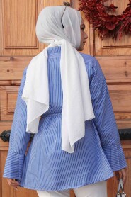 Modest İndigo Blue Top 12056IM - 3