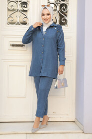 Modest İndigo Blue Triple Suit 104006IM - 1