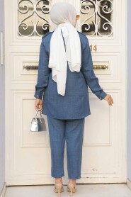 Modest İndigo Blue Triple Suit 104006IM - 4