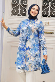 Modest İndigo Blue Tunic 11707IM - 2