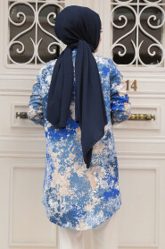 Modest İndigo Blue Tunic 11707IM - 3