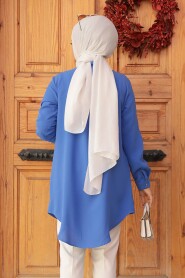 Modest İndigo Blue Tunic 19027IM - 2