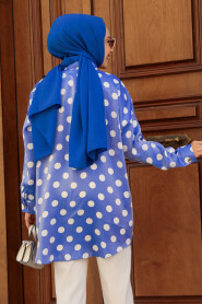 Modest İndigo Blue Tunic 21402IM - 3