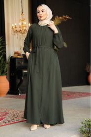 Modest Khaki Abaya For Women 62601HK - 2